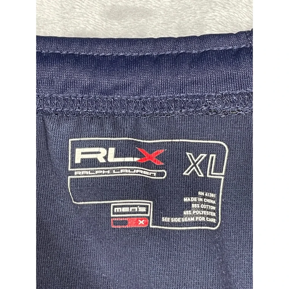 RLX Ralph Lauren Mens XL Navy Blue Red Side Stripe Track Pants Joggers Pony Logo